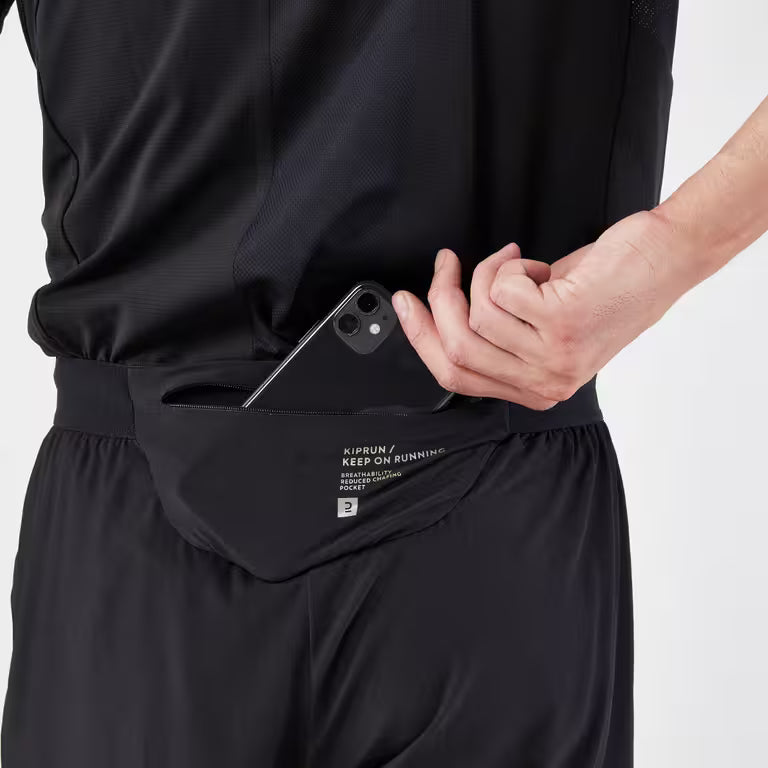 Men's Run 500 2in1 Comfort running shorts - Black