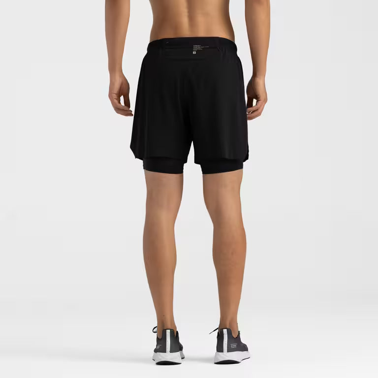 Men's Run 500 2in1 Comfort running shorts - Black