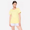 Women's Crew Neck Cotton T-Shirt - Pastel Yellow