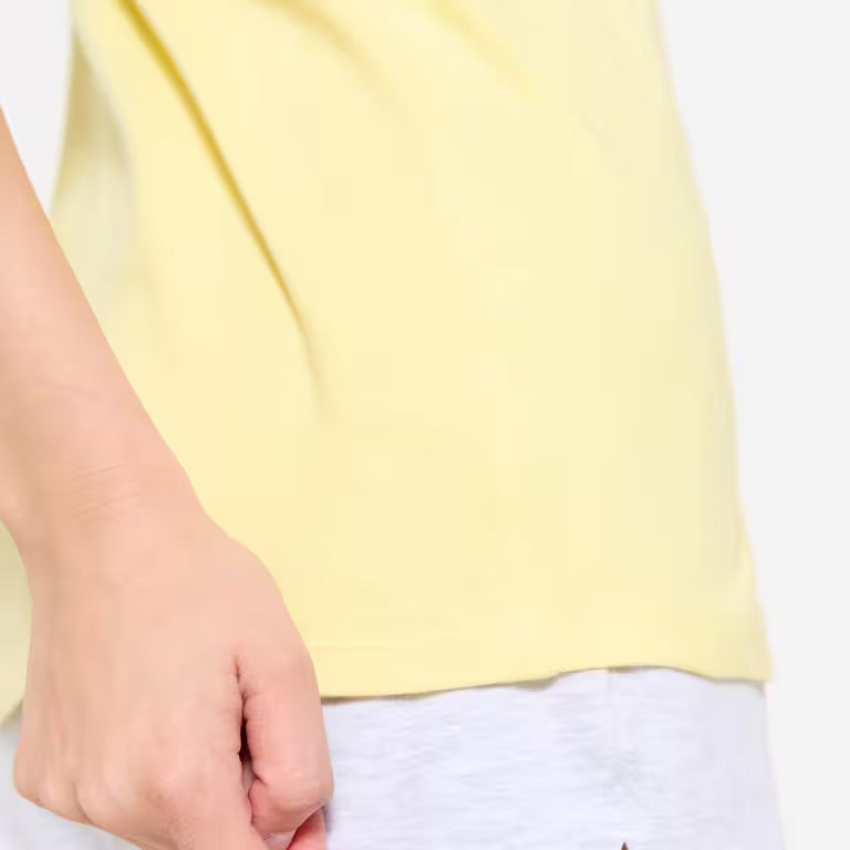 Women's Crew Neck Cotton T-Shirt - Pastel Yellow