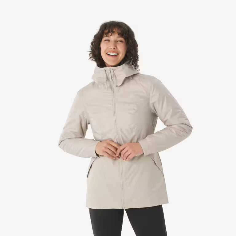 Women’s waterproof hiking jacket -5°C, NH100 - Beige