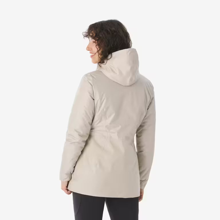 Women’s waterproof hiking jacket -5°C, NH100 - Beige
