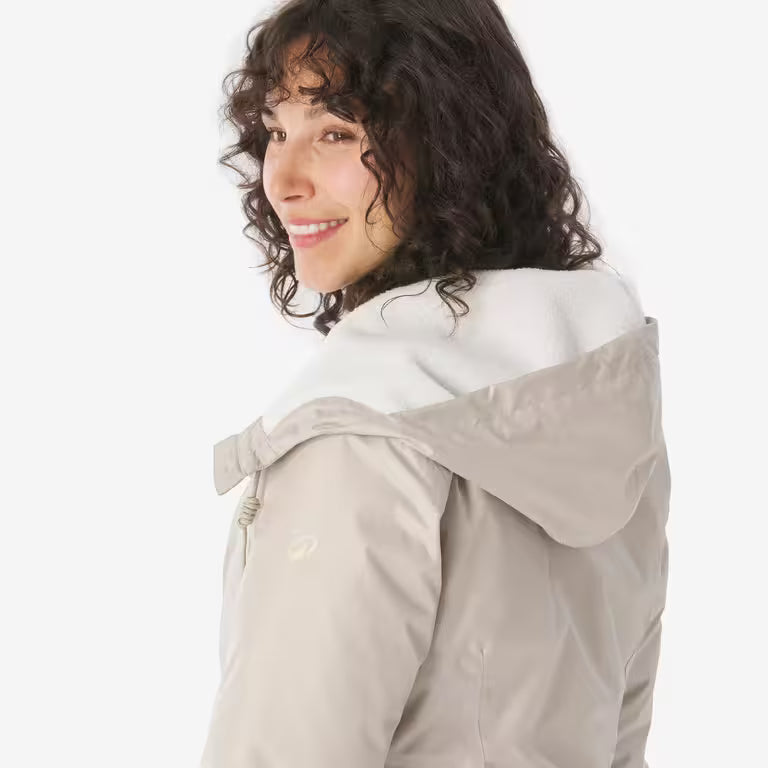 Women’s waterproof hiking jacket -5°C, NH100 - Beige